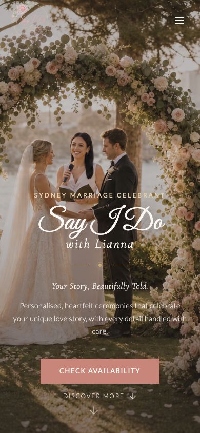 Say I Do With Lianna website on a phone