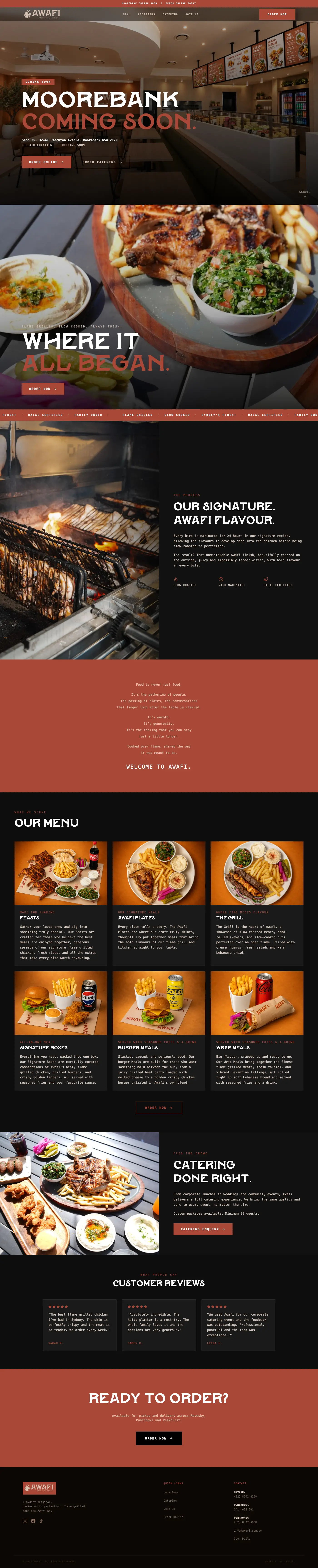 Awafi Charcoal Chicken website