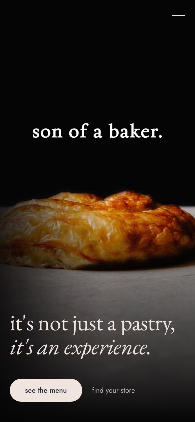 Son of a Baker website on a phone